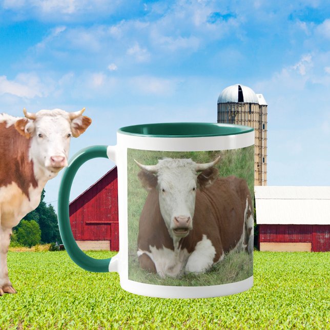 Tasse Vache dans la boue d'herbe (Cow in the Grass Mug)