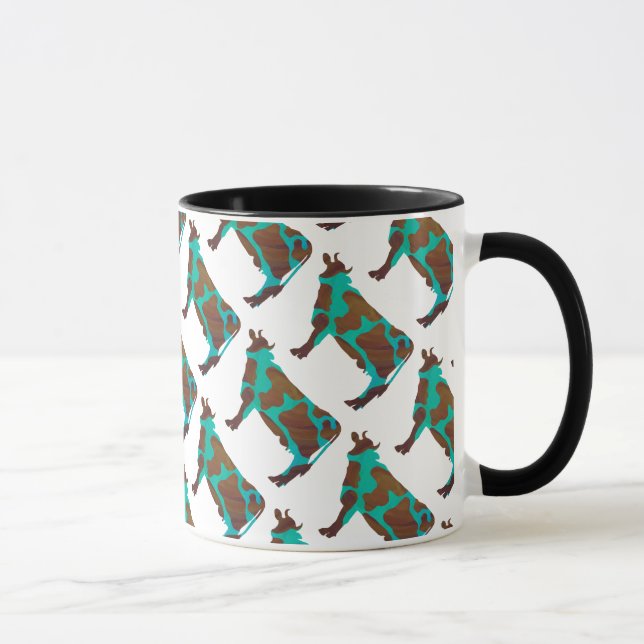 Tasse Vache Silhouette Brown et Turquoise (Droite)