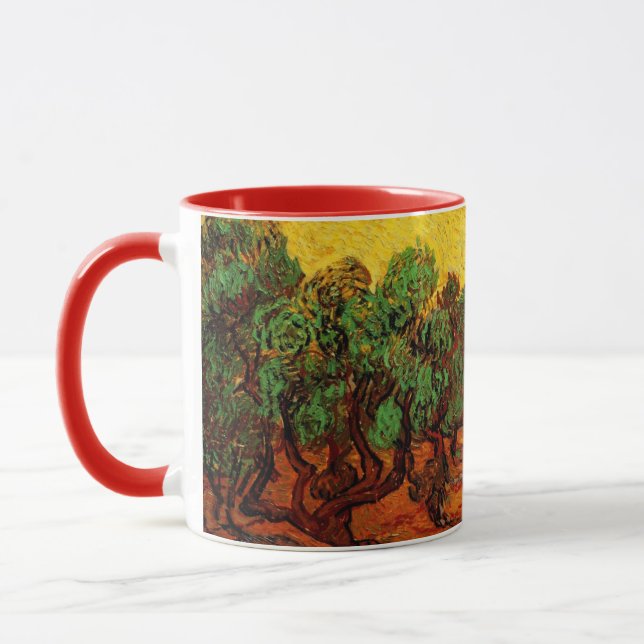 Tasse Van Gogh Oliviers avec ciel jaune et soleil (Gauche)