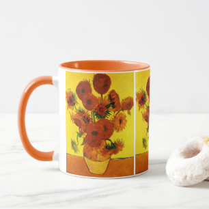 Tasse Vase de nature morte avec 15 tournesols Vincent va