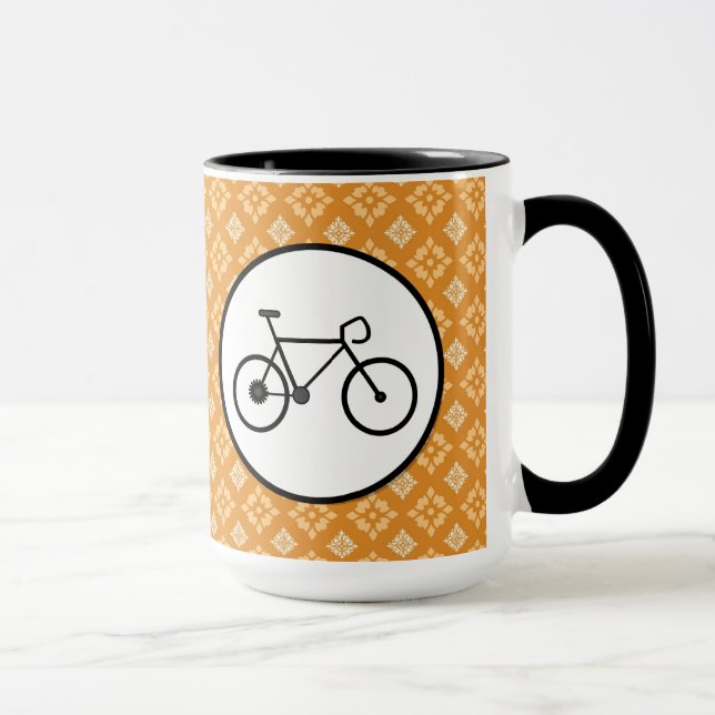 Tasse Vélo Fixie Vélo Fixe sur Motif orange (Droite)
