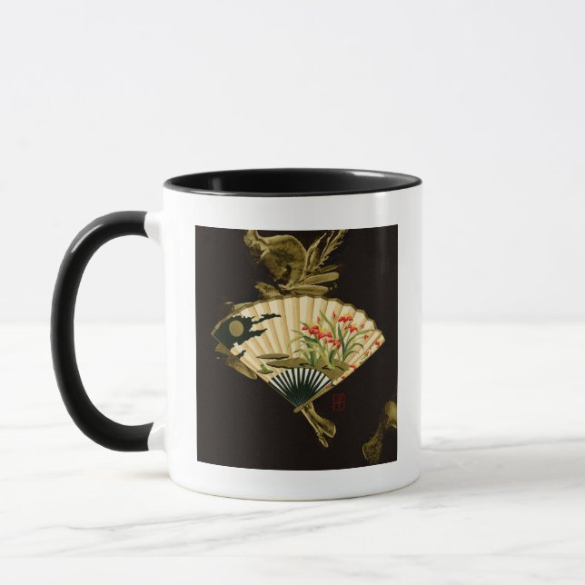 Tasse Ventilateur oriental criblé au design floral (Gauche)