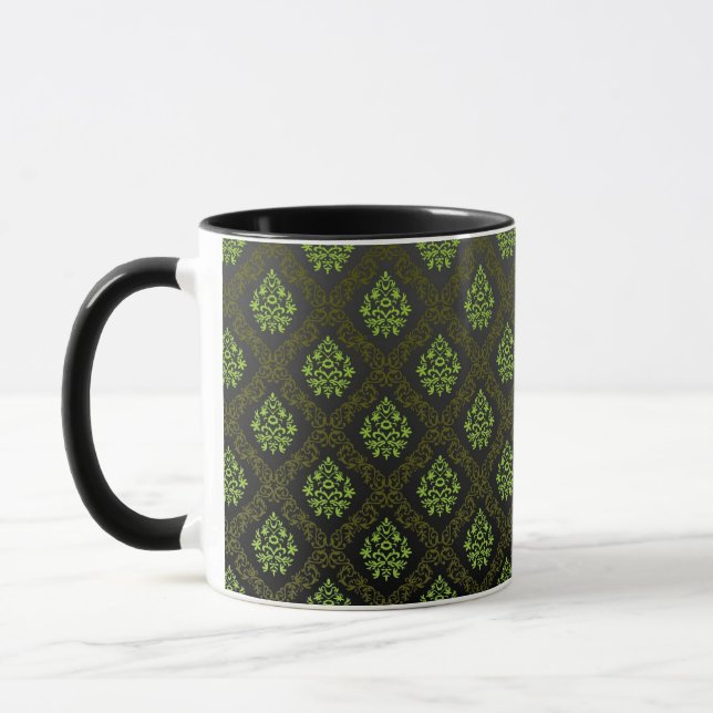 Tasse Vert floral de papier peint (Gauche)