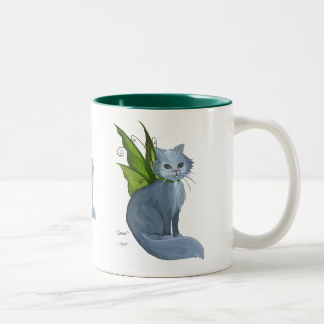 Tasse verte de chat (Droit)