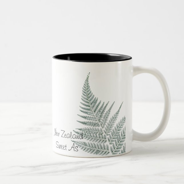 Tasse verte de fougère argentée de NZ (Droit)