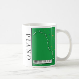 Tasse verte de piano à queue