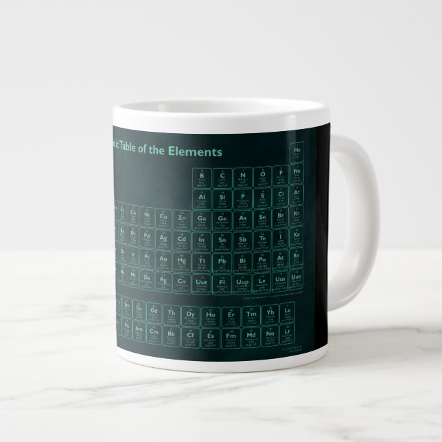 Tasse verte de Tableau périodique d'effet de lueur (Devant droit)