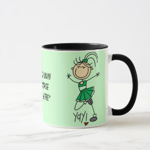 Tasse verte personnalisable de pom-pom girl