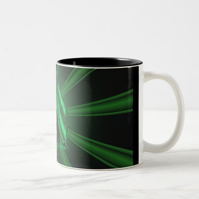 Tasse verte verte de motif de dragon (Droit)