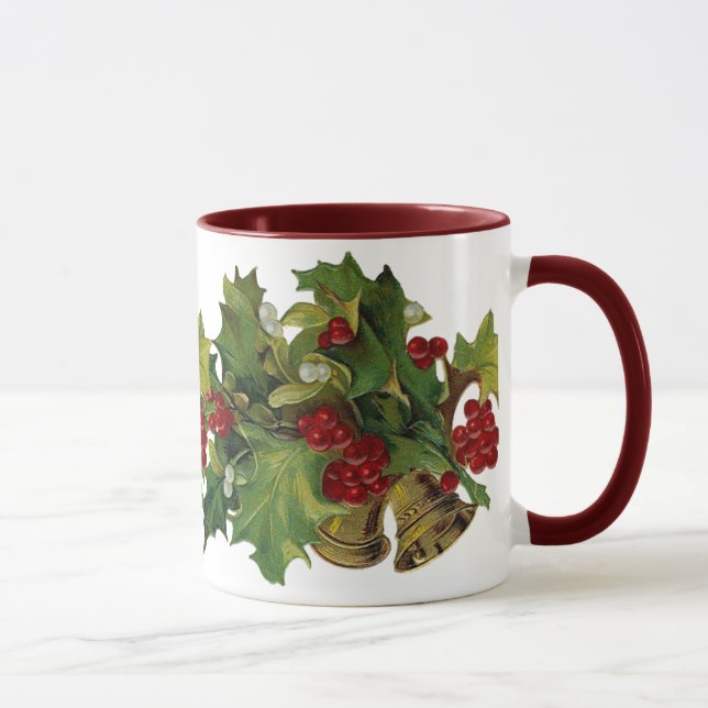 Tasse victorienne de Noël de houx (Droite)