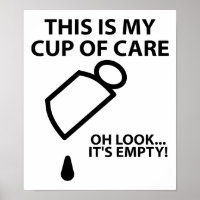 Tasse vide de sollicitude Affiche drôle
