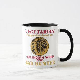 Tasse Vieux mot indien végétarien pour le mauvais