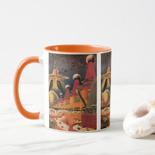 Tasse Ville futuriste de science-fiction vintage avec vo
