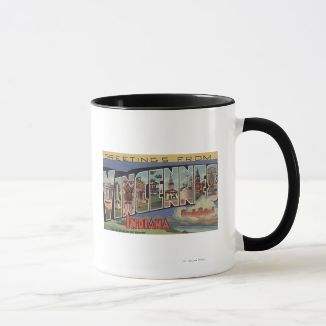 Tasse Vincennes, Indiana - Scènes de grandes lettres (Droite)