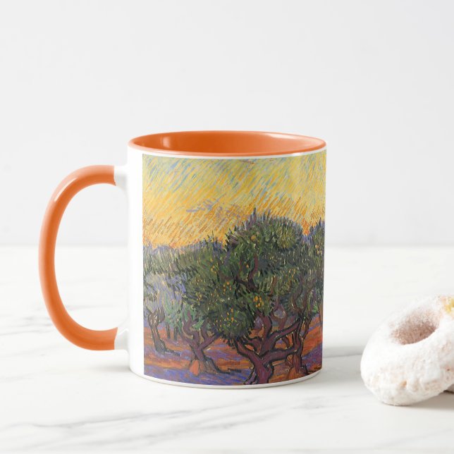 Tasse Vincent van Gogh - Olive Grove, Orange Sky (Avec donut)