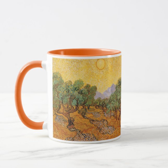 Tasse Vincent van Gogh - Oliviers, Ciel Jaune et Soleil (Gauche)