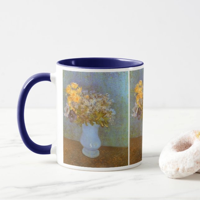 Tasse Vincent van Gogh Vase de Lilacs, Daisées, Anémones (Avec donut)