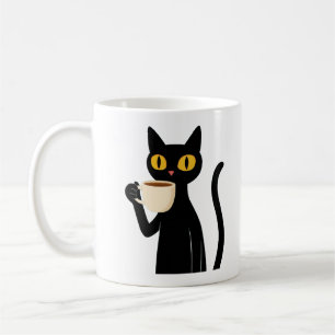 Tasse vintage "COFFEEORNIA" Chat Noir