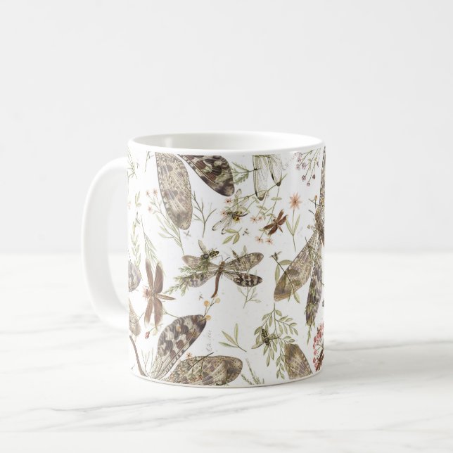 Tasse vintage de libellule (Devant gauche)