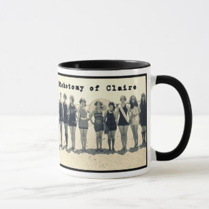 Tasse vintage de logo de Claire de photo