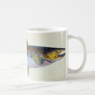 Tasse vintage de poissons de truite
