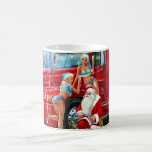Tasse vintage du père noël et de Noël de Pin-UPS
