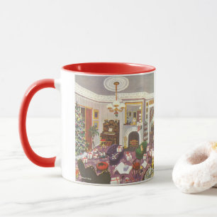 Tasse Vintage Enveloppement de Noël présente dans le sal