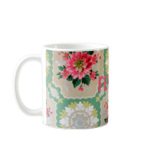 Tasse vintage féministe de papier peint