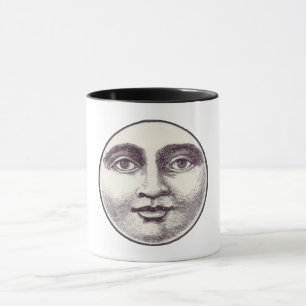 Tasse Vintage homme dans la pleine lune visage lune