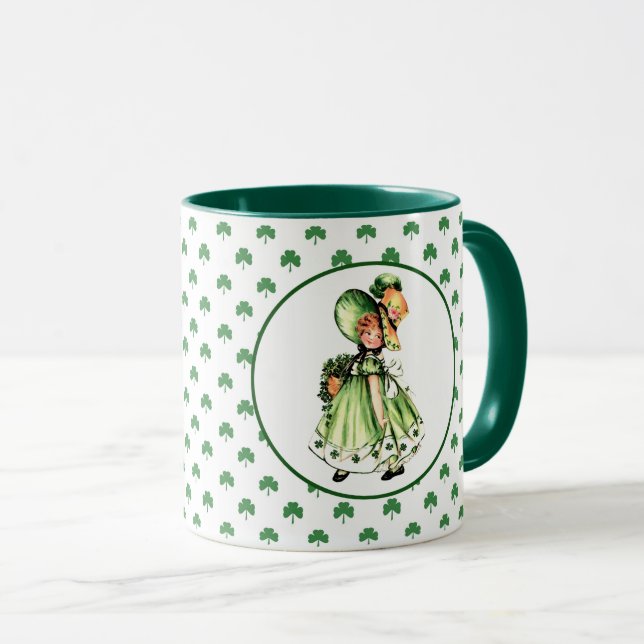 Tasse Vintage Little Irish Girl St. Patrick's Day Cadeau (Devant droit)