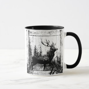 Tasse Vintage look Stade en noir et blanc, Animal de cer