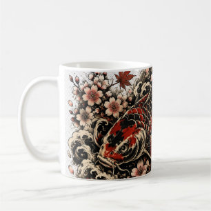 Tasse vintage poissons Koi japonais Irezumi trad
