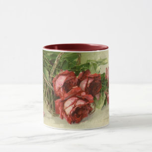 Tasse Vintage Saint Valentin Amour, Crimson Red Roses
