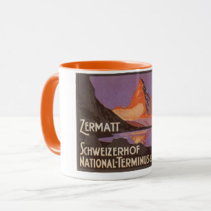 Tasse Vintage voyage, Mont Matterhorn en Suisse
