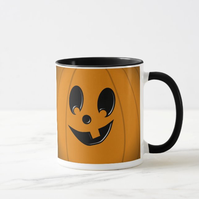 Tasse Visage idiot de Jack-o'-lantern avec une dent (Droite)