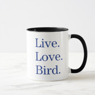 Tasse Vivant. Amour. Oiseau