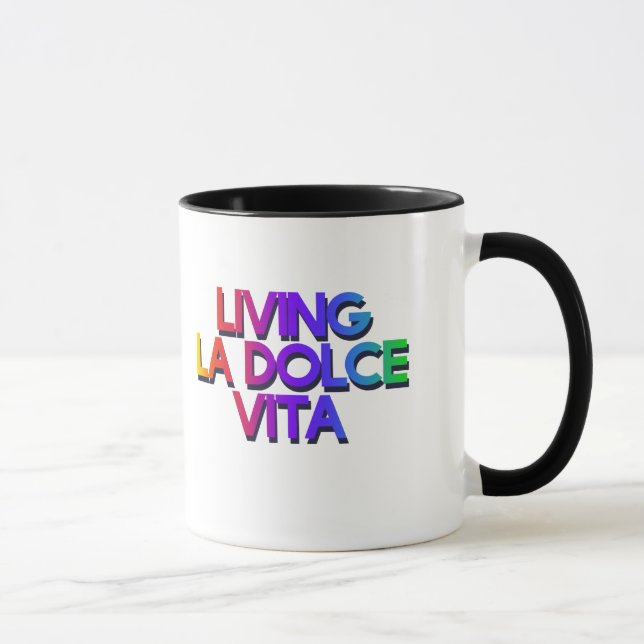 Tasse Vivre la dolce vita Je suis amoureux (Droite)