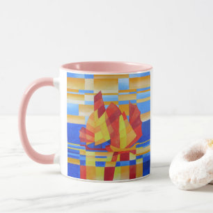 Tasse Voile sur les Sept Mers So Blue Cubist Abstrait