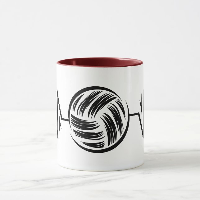 Tasse Volleyball drôle de pinceau - rythme noir (Centre)