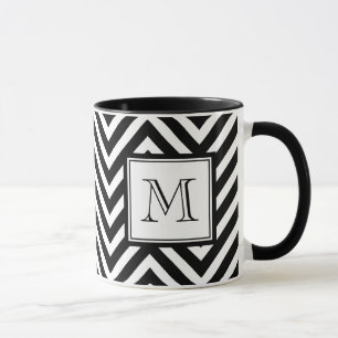 TASSE VOTRE MONOGRAMME, CHEVRON NOIR