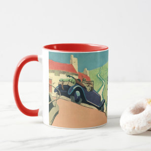 Tasse Voyage en voiture décapotable vintage à la campagn