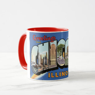 Tasse Voyage Rétro, Salutations de Chicago Illinois