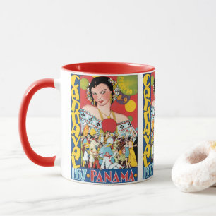 Tasse Voyage Vintage 1937 Carnaval de Panama Femme de Fê