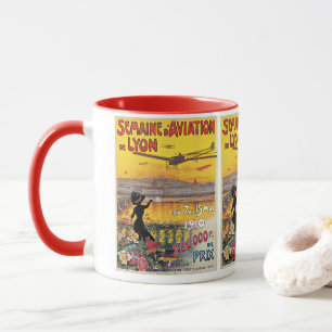 Tasse Voyage Vintage, Avions d'Aviation, Lyon, France