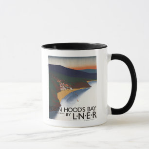 Tasse Vue aérienne d'affiche de chemin de fer de baie et