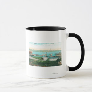 Tasse Vue aérienne de bord de mer et de jument Islan de