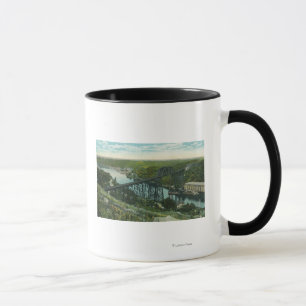 Tasse Vue aérienne de crique de Rondout et de pont de