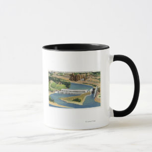 Tasse Vue aérienne de la centrale de barrage de