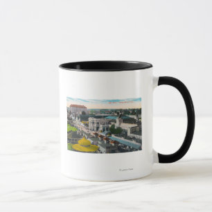 Tasse Vue aérienne de la plage de PikeLong, CA