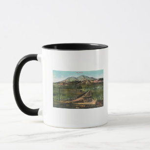 Tasse Vue aérienne de la vallée et du Mt. Shasta